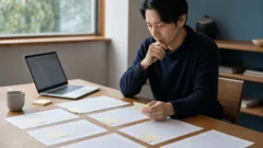 AI記事の検索意図を整理する編集者の作業風景