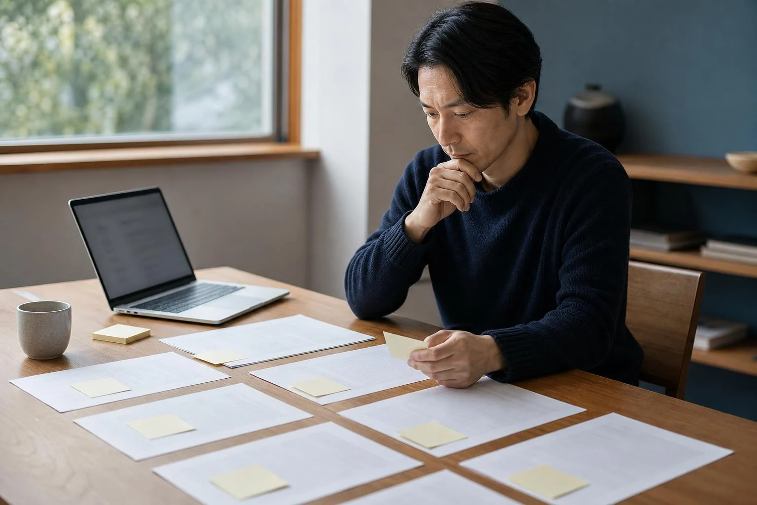 AI記事の検索意図を整理する編集者の作業風景