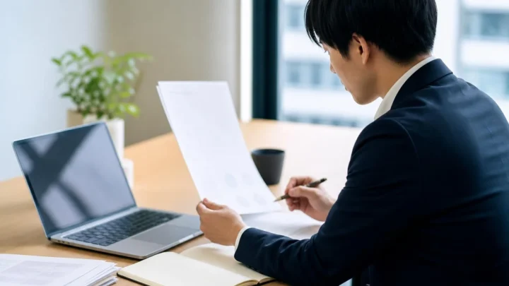 生成AIの回答と資料を照合する作業風景